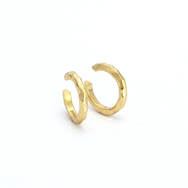 Orecchini a Clip in Argento Sterling 925 Stile Geometrico per Orecchie Non Forate con Design Poker di Strass, Gioielli con Polsino per Orecchio alla Moda e Minimalisti