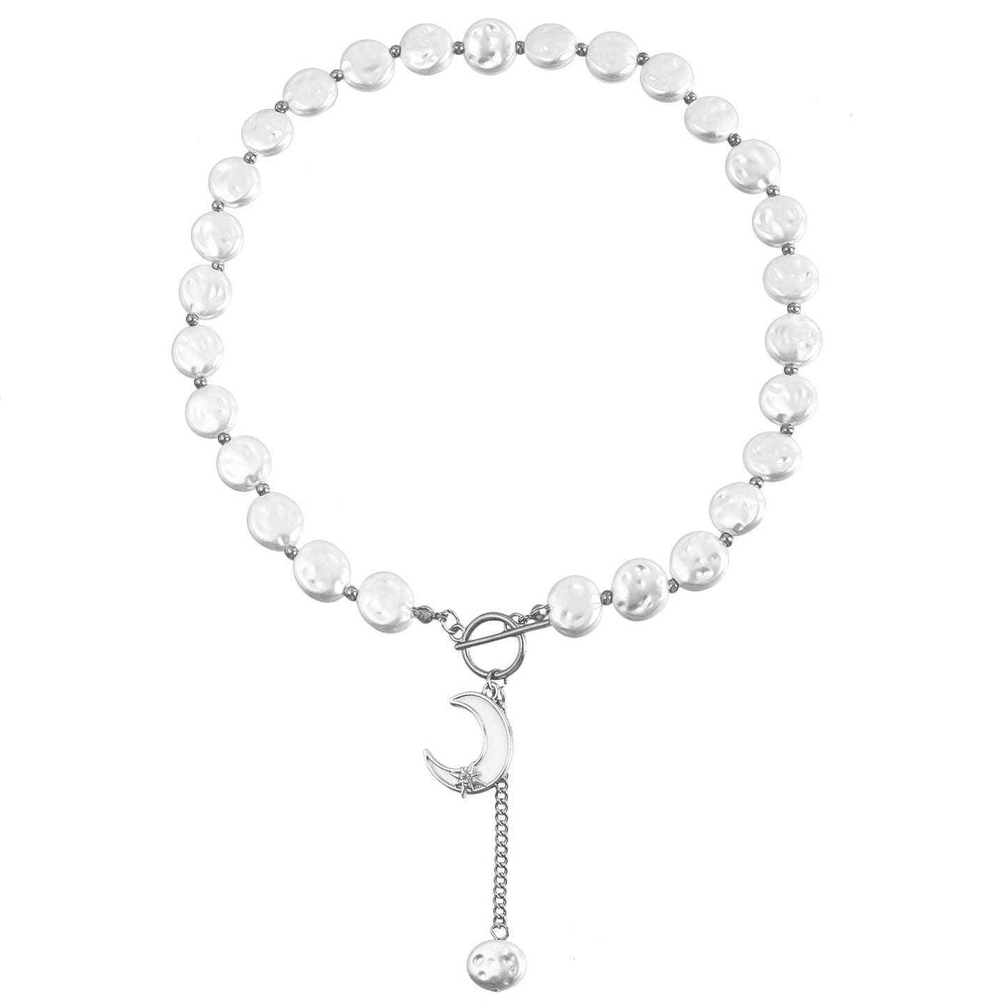 Minimalist Baroque-Inspired Alloy Pendant Necklace with Tassel Detail for Women Geometric Shape Plated Finish