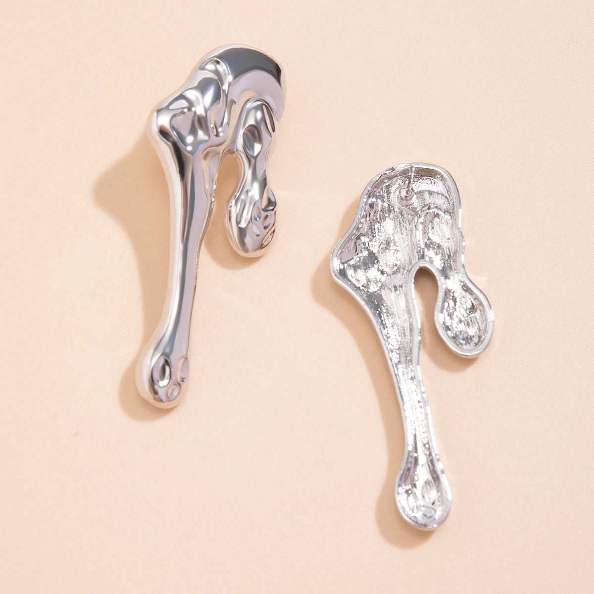 Orecchini a Goccia in Stile Lava Geometrica da Donna in Lega con Finitura Galvanizzata Design Minimalista e Audace