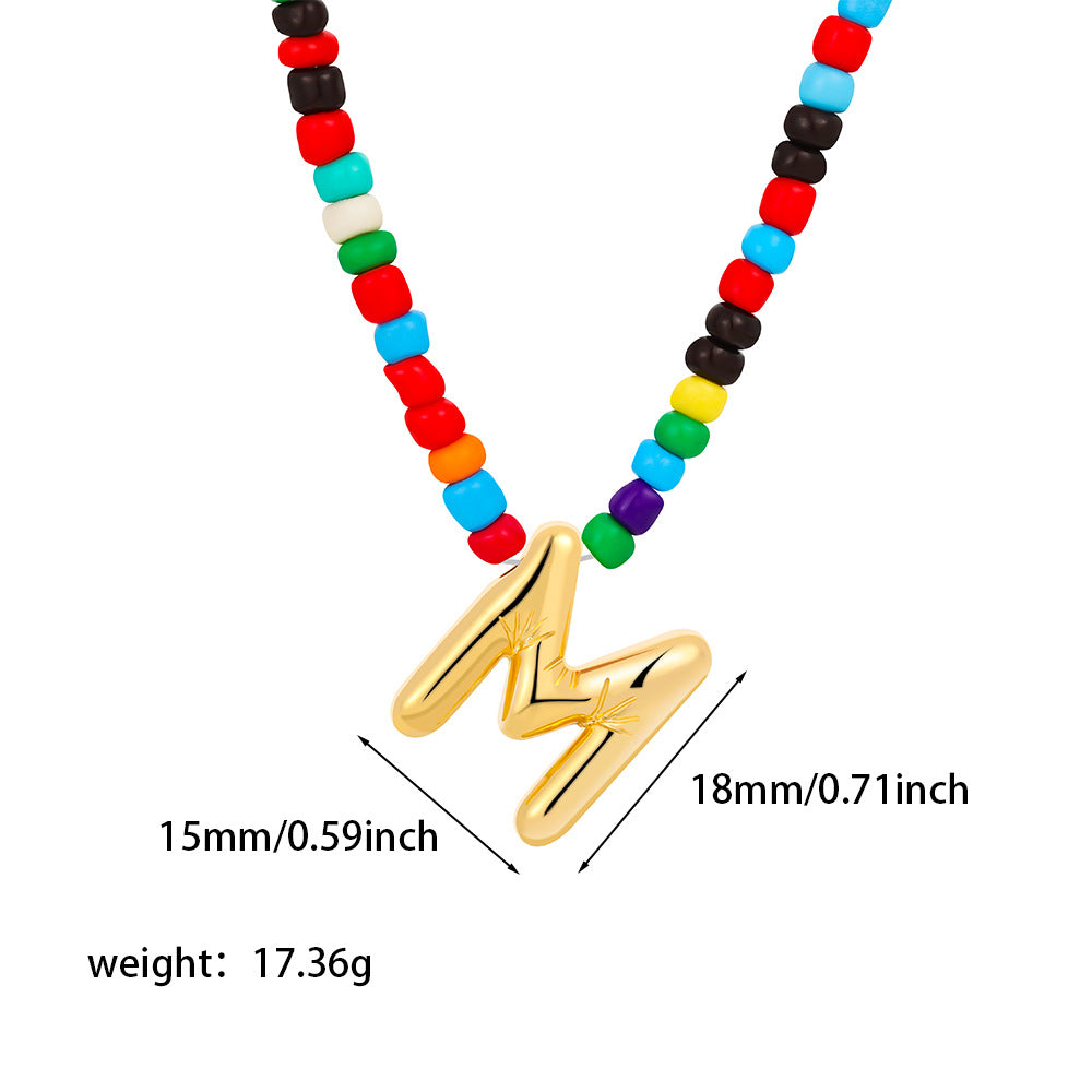 Collana con Lettere Unisex in Acciaio Inossidabile Placcato Oro 18K Casual