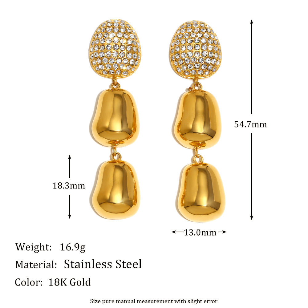 Orecchini da Donna Minimalisti a Fiocco in Acciaio Inox Placcato Oro 18K