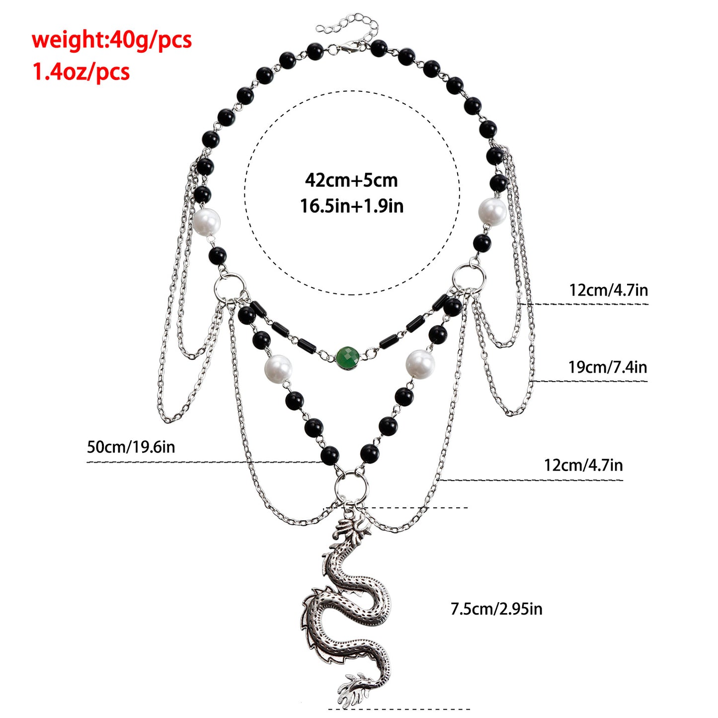 Vintage Twisted Dragon Pendant Necklace for Women Geometric Metal Sweater Chain with Plated Finish