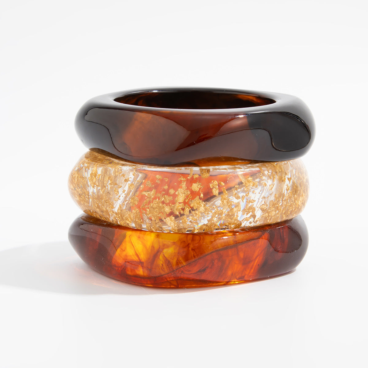 Vintage Geometric Gradient Acrylic Bangle Bracelet