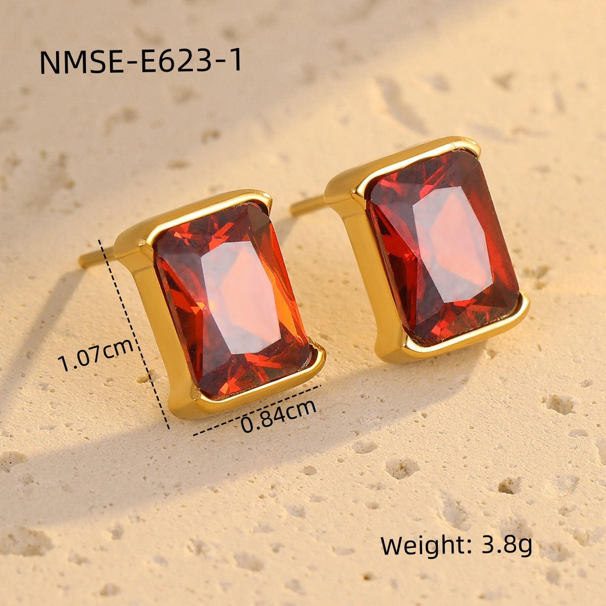 Pendientes de botón cuadrados minimalistas de circonita de acero inoxidable para mujer, hipoalergénicos, resistentes al deslustre, joyería de moda para oficina