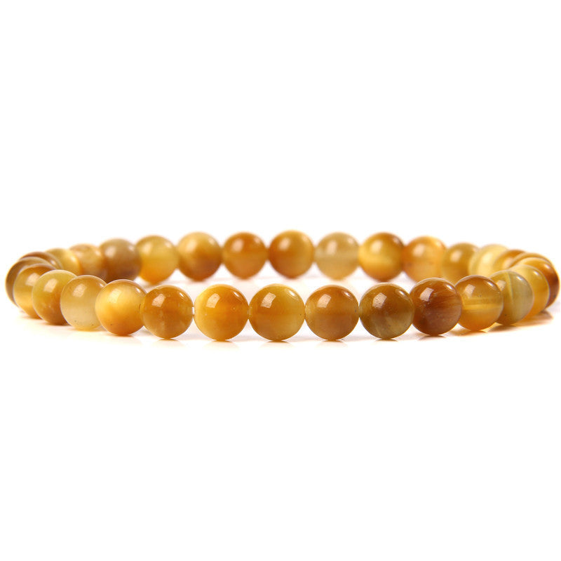 Sweet Natural Gemstone Round Beaded Stretch Bracelet Unisex