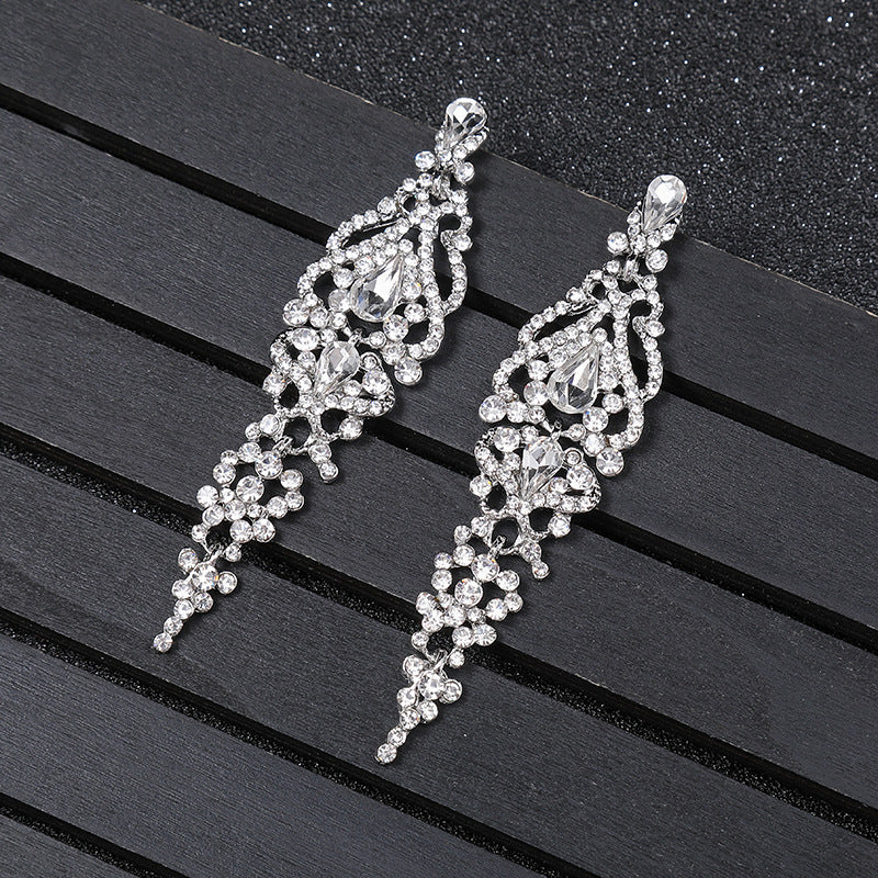 Elegant Tassel Earrings for Women Alloy Long Drop Earrings with Plated Finish for Wedding Bridal Formal Occasions