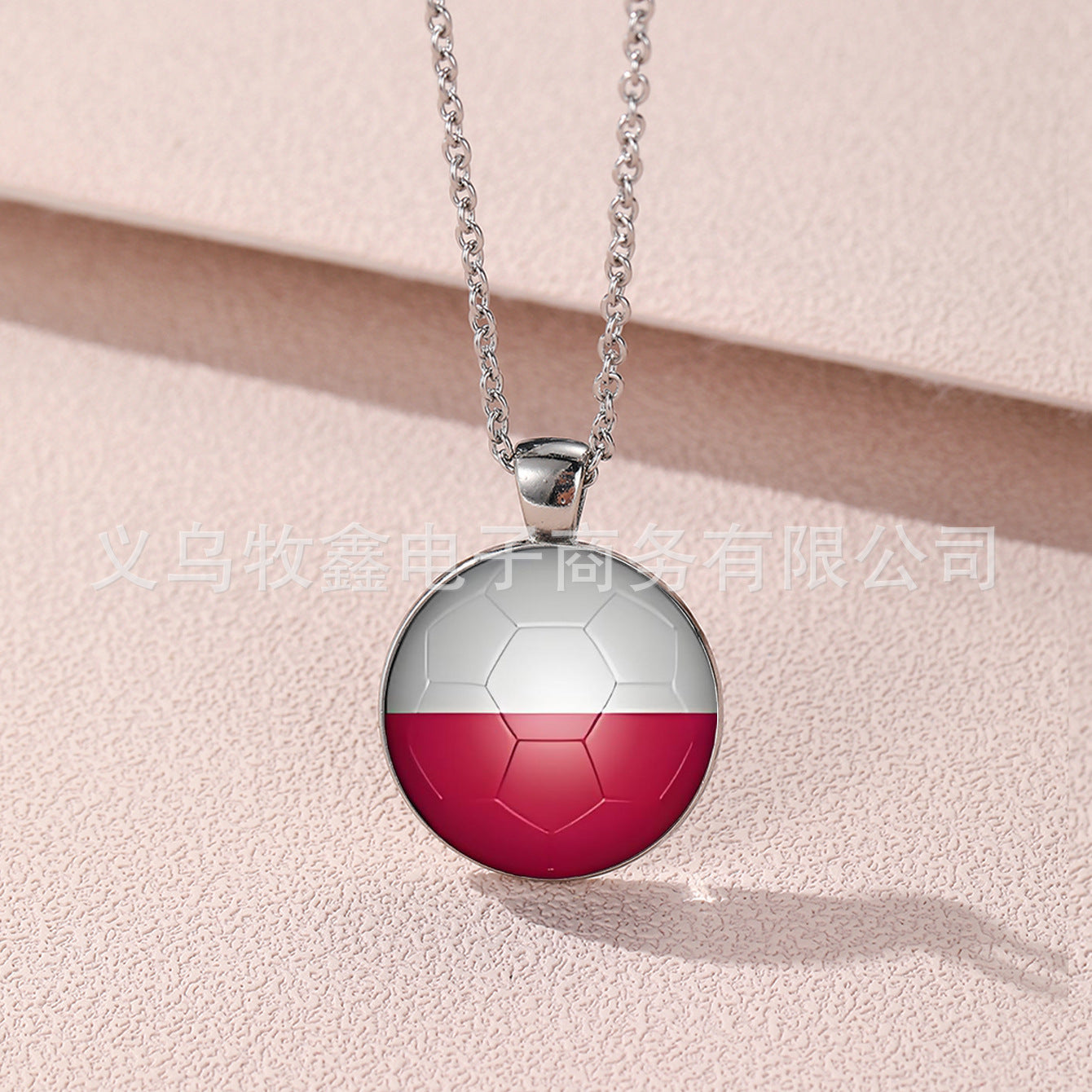 Geometric Cartoon Alloy Pendant Necklace Unisex World Cup Commemorative Jewelry
