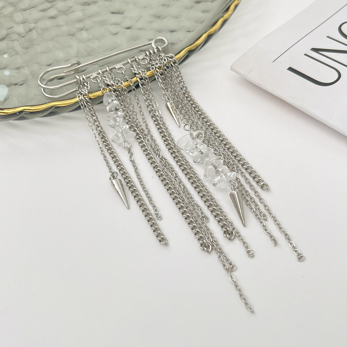 Hip-hop Turquoise Rivet Multi-layer Tassel Anklet for Women