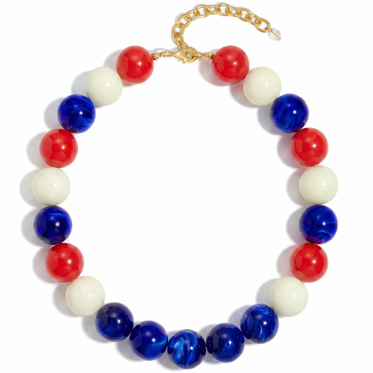 Casual Round Acrylic Bead Necklace Polished Ball Chain Women's Fashion Choker