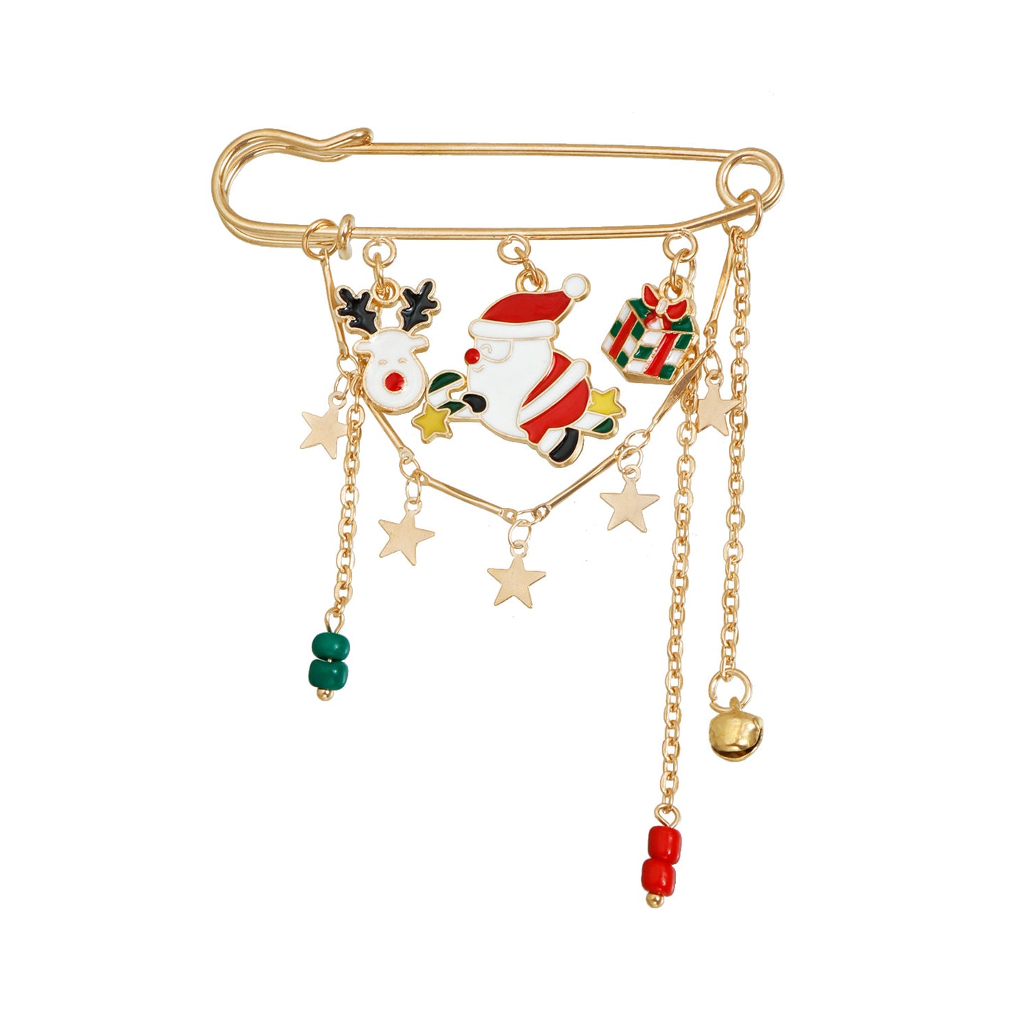 Broche Original de Aleación con Diseño Geométrico de Motivos de Copo de Nieve y Estrella para Mujer, Pin Decorativo de Navidad para Fiestas