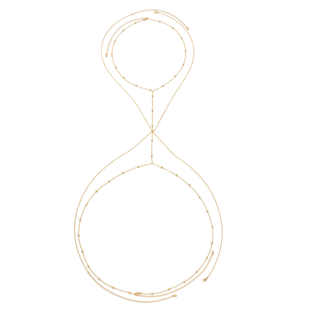 Minimalist Brass Plated Body Chain for Women