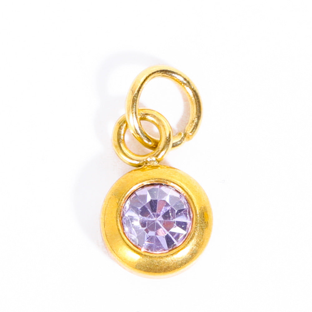 Vintage French Rose Flower Pendant Necklace 18K Gold Plated Titanium Steel Double Layer Beaded Chain