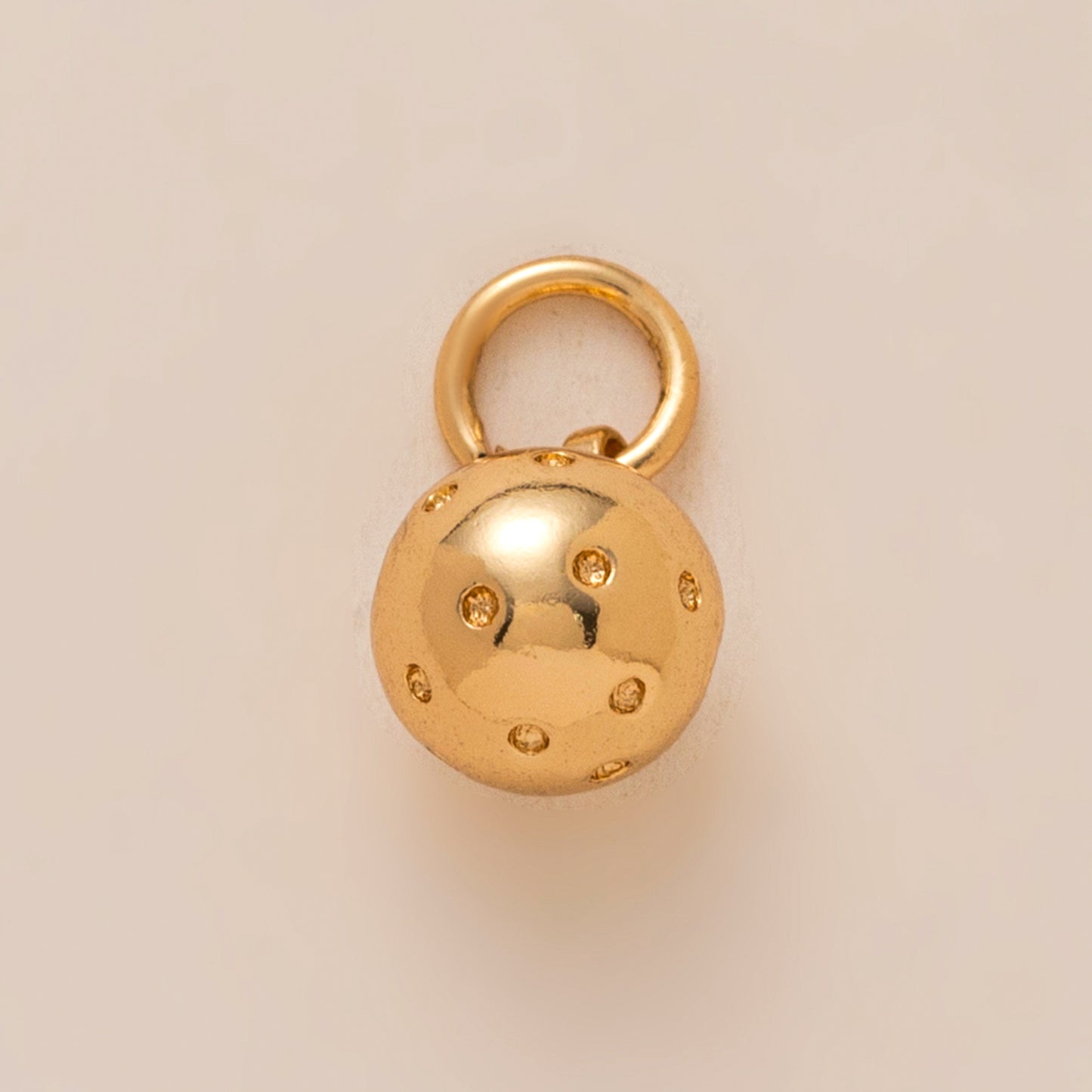 18K Gold Plated Brass Geometric Stainless Steel Pendant with Cubic Zirconia on Ball Chain Charm Bar for Unisex