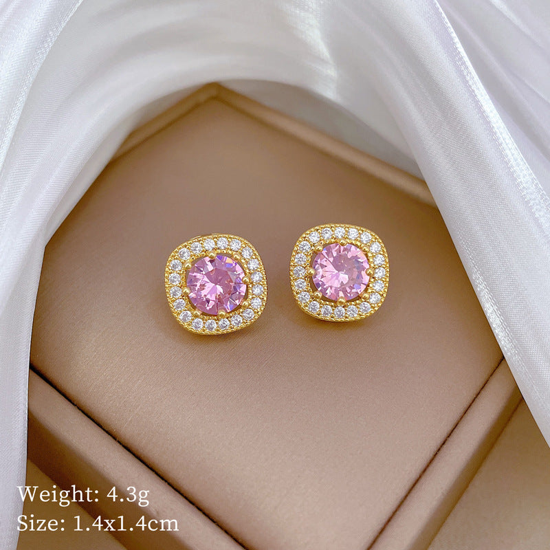 Geometric Stud Earrings for Women with Plated Copper Design, Elegant Long Tassel Drop Earrings, Sweet Style Jewelry