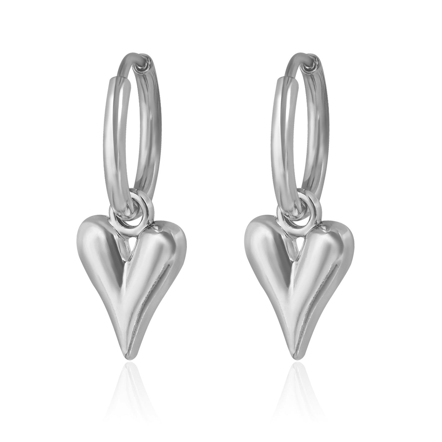 Pendientes vintage de aleación de zinc en forma de corazón geométrico con acabado chapado para mujer