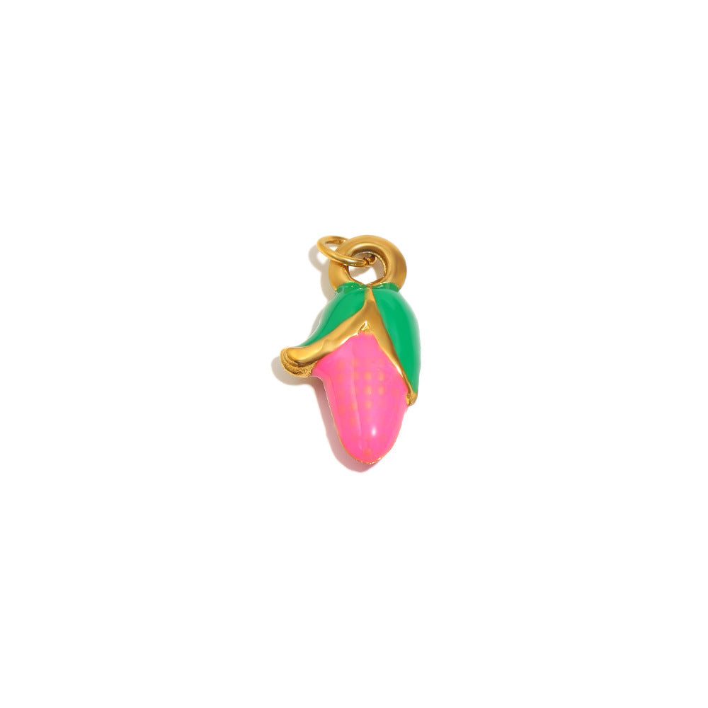 18K Gold Plated Stainless Steel Fruit Charm Bar