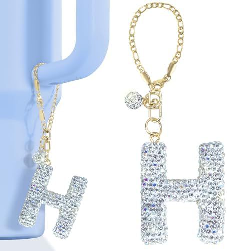 Rhinestone Inlaid Letter Resin Charm Bar