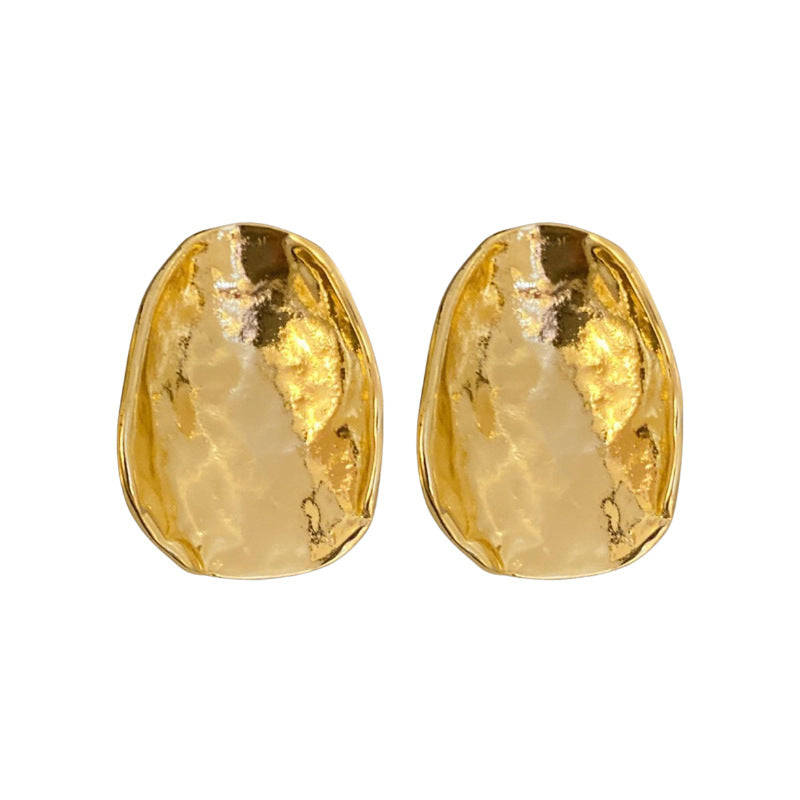 Orecchini a perno da donna minimalisti con forma geometrica irregolare, in metallo e perni in argento 925