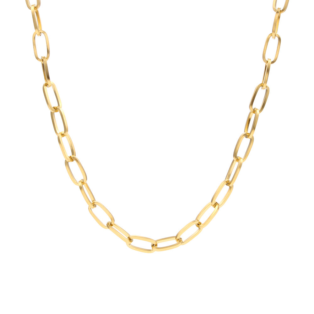 Collar de mujer de acero inoxidable Figaro geométrico de moda con acabado chapado