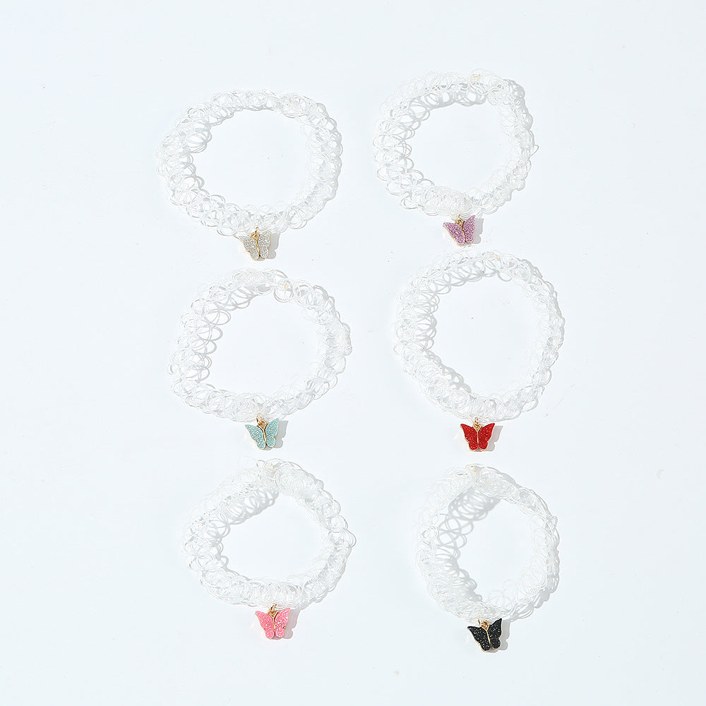 Juego de pulseras de aleación con forma de mariposa estilo dibujos animados para niños con diseño minimalista y empaque individual
