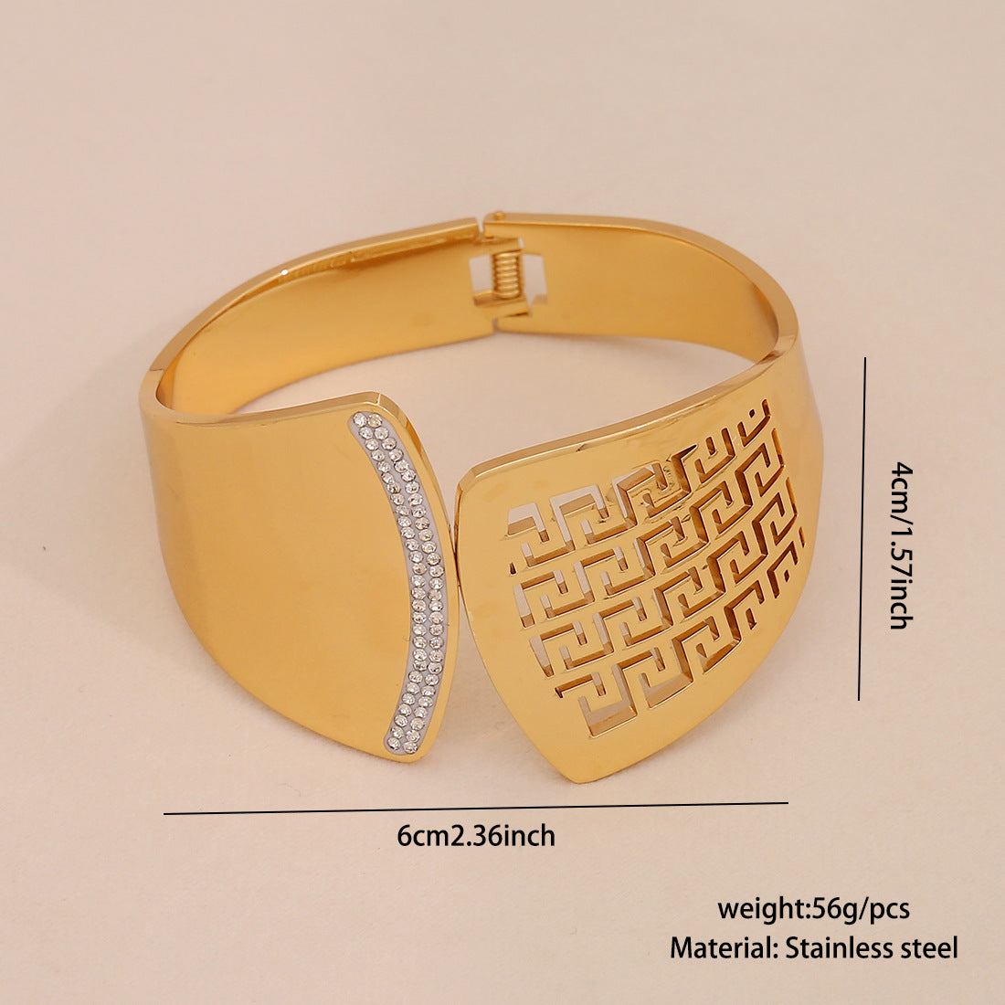 Bold Floral Stainless Steel Bracelet with Plated Finish for Women