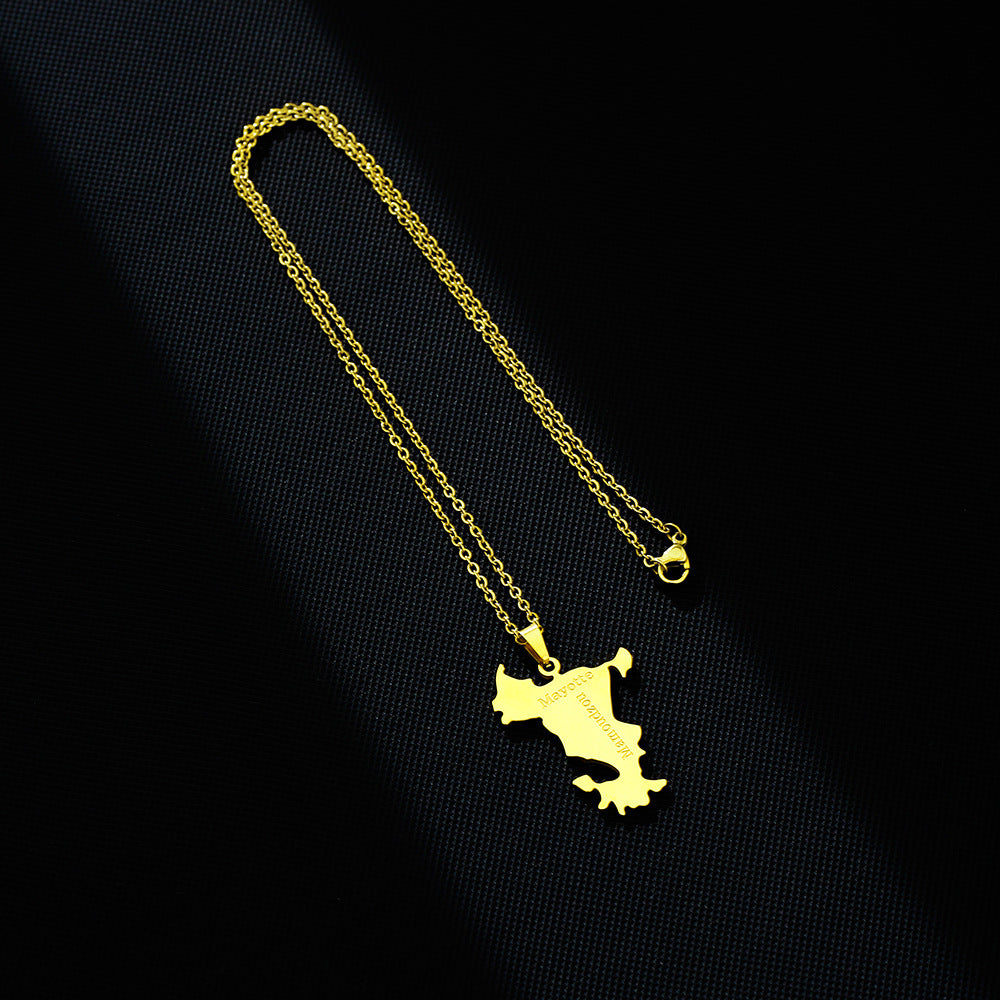 Collar Minimalista Geométrico para Mujer de Acero Inoxidable con Colgante de Acero Titanio y Acabado Galvanizado
