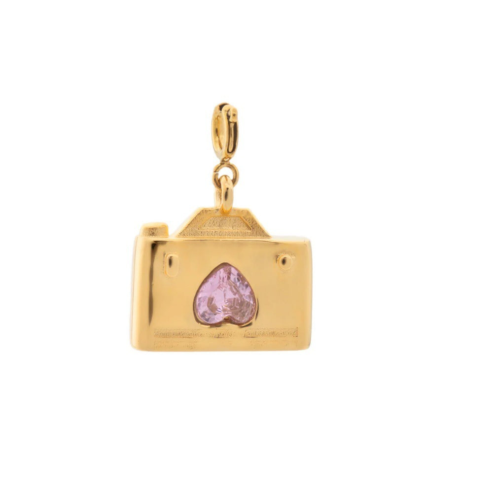 Vintage Geometric Stainless Steel PVD Gold Plated Charm Bar