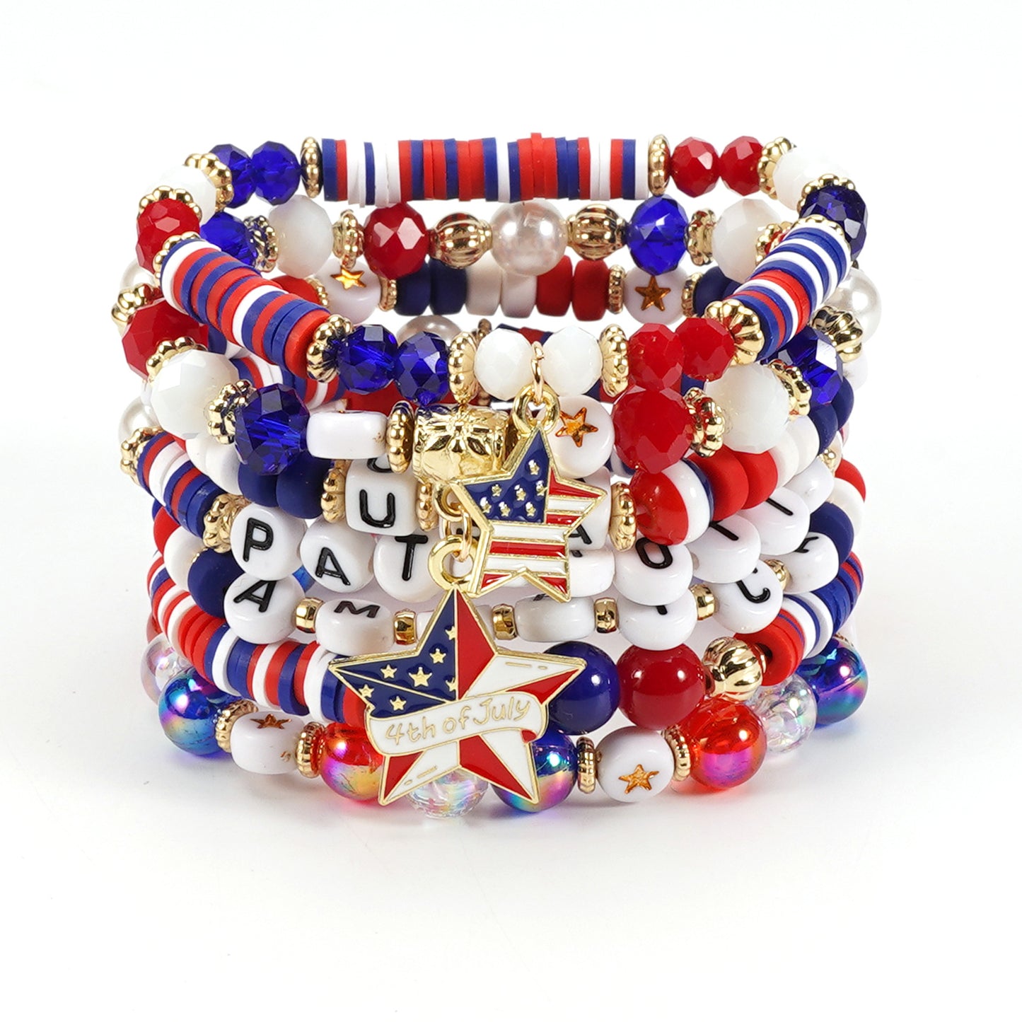 Geometric Resin Bracelet Unisex Patriotic Gift