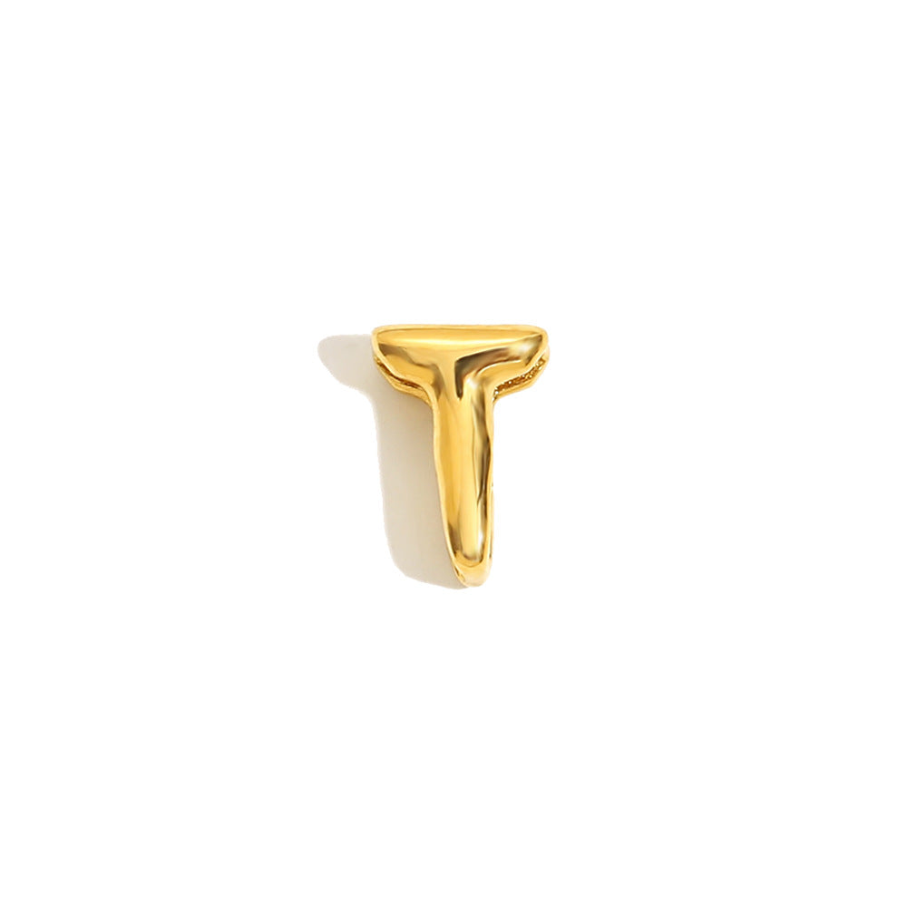 Collana Minimalista con Ciondolo a Lettera da Donna in Acciaio Inox con Placcatura in Oro 18K Design Cavo