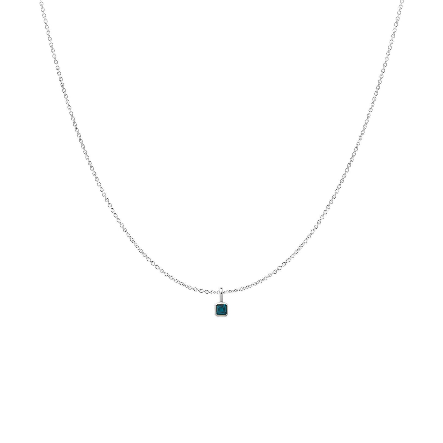 Minimalist Square Titanium Steel Gemstone Pendant with Cubic Zirconia Inlay Charm Bar for Women
