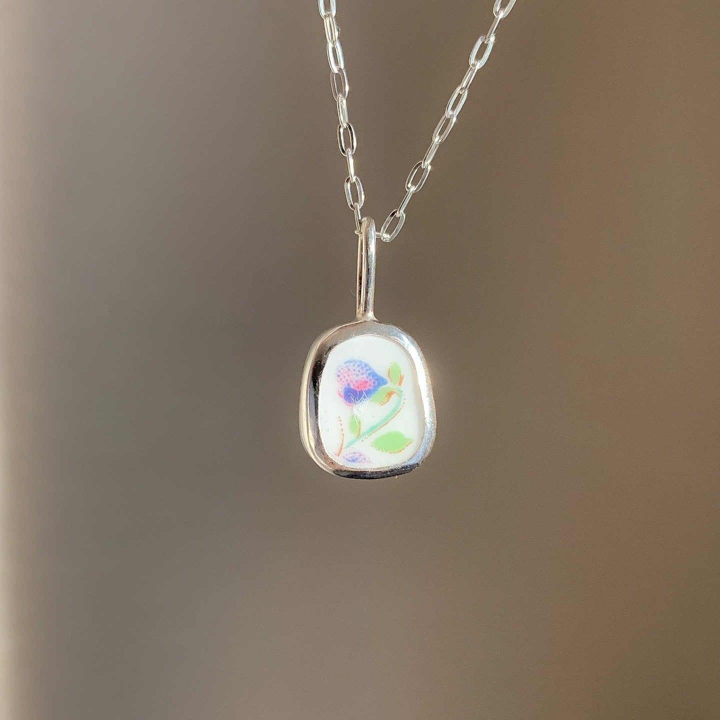 Luxury Geometric Floral Stainless Steel 18K Gold Plated Pendant Charm Bar for Cable Chain Necklace