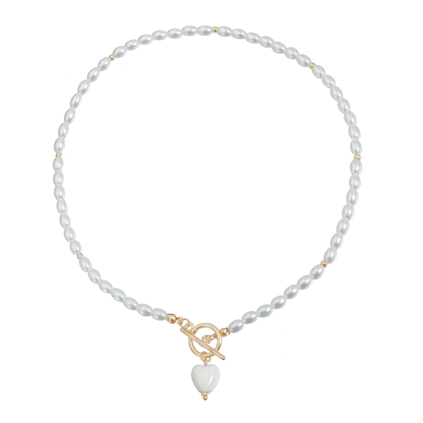 Casual Heart Geometric Resin Alloy Plated Necklace Set for Women