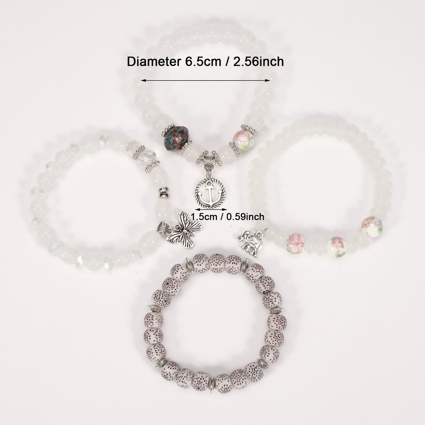 Bohemian Butterfly Floral Natural Stone Bracelet Unisex