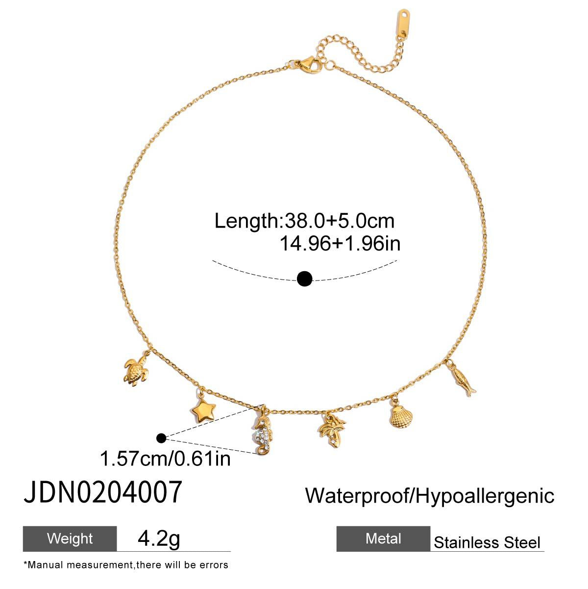 Collana geometrica placcata in acciaio al titanio da donna con motivo a granchio, catena minimalista stile a strati per clavicola