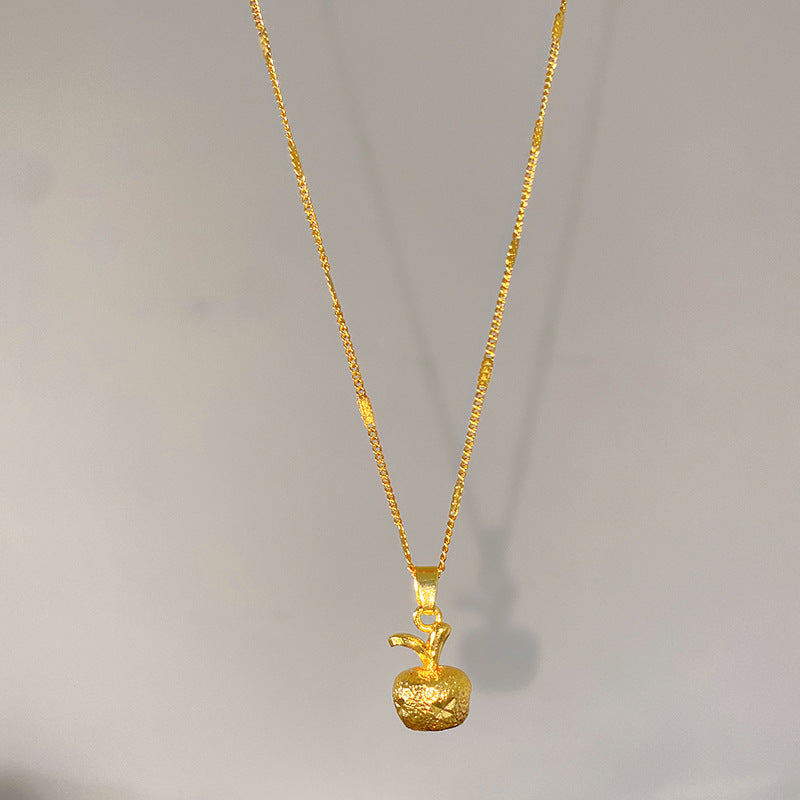 Minimalist Sweet Twisted Square Heart Titanium Steel Plated Necklace with Brass Pendant Bamboo Chain Unisex