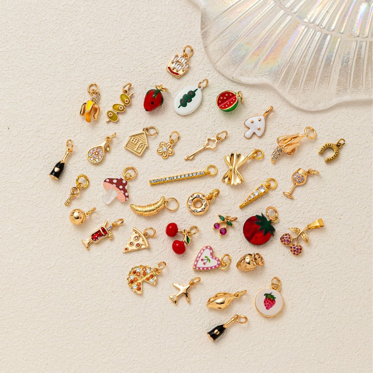Minimalist Gold Plated Brass Heart Charm Bar