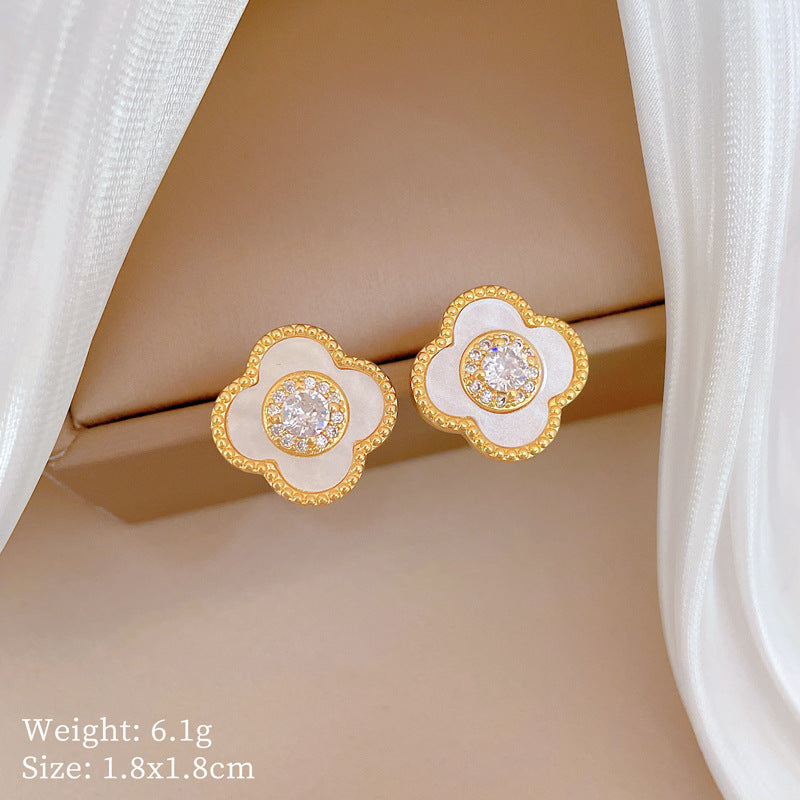 Geometric Stud Earrings for Women with Plated Copper Design, Elegant Long Tassel Drop Earrings, Sweet Style Jewelry