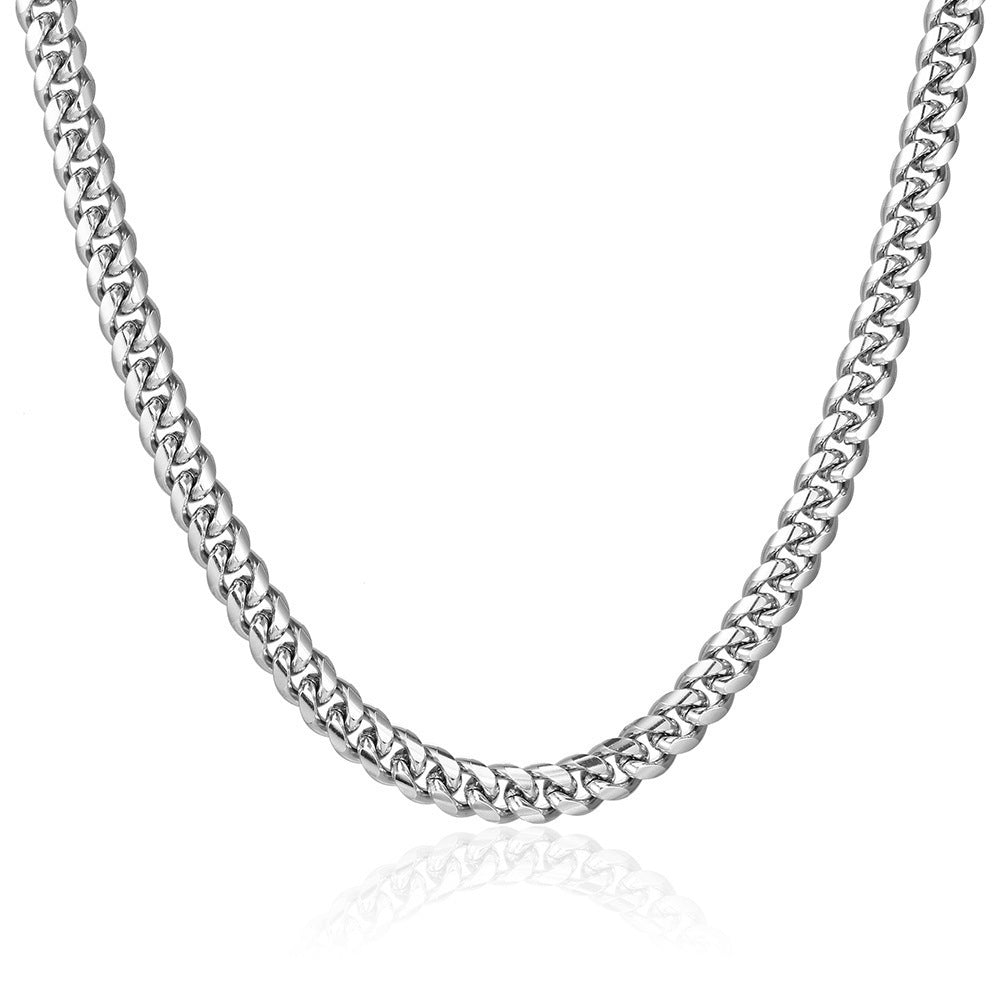 Hip-hop Streetwear U-shaped Plated Iron Cuban Link Chain Necklace for Men