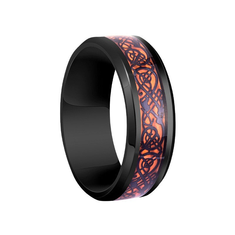 Vintage Geometric Titanium Steel Plated Ring Unisex Stainless Steel Jewelry