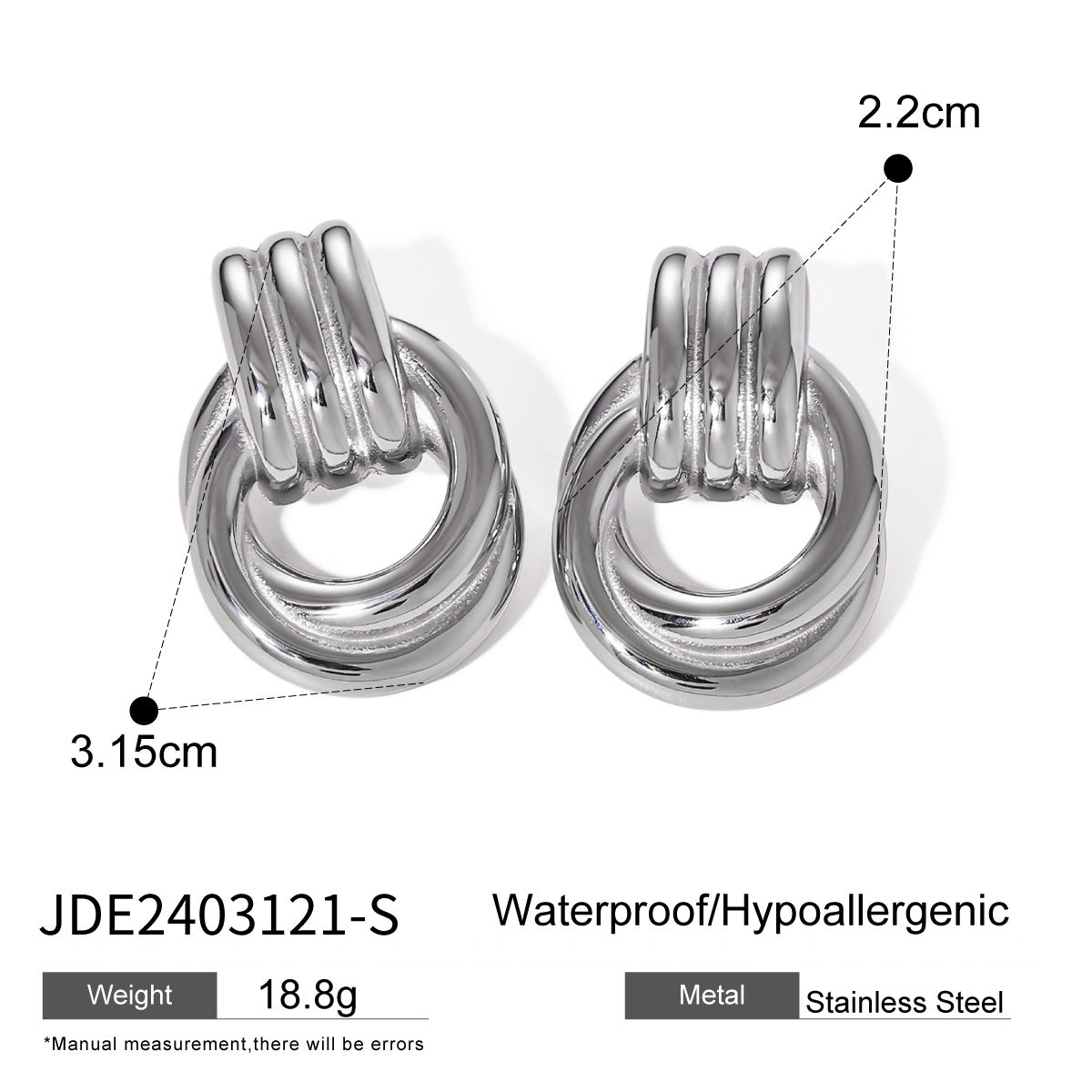 Minimalist Two-Tone Gold and Silver Plated Stainless Steel Round Hoop Earrings
