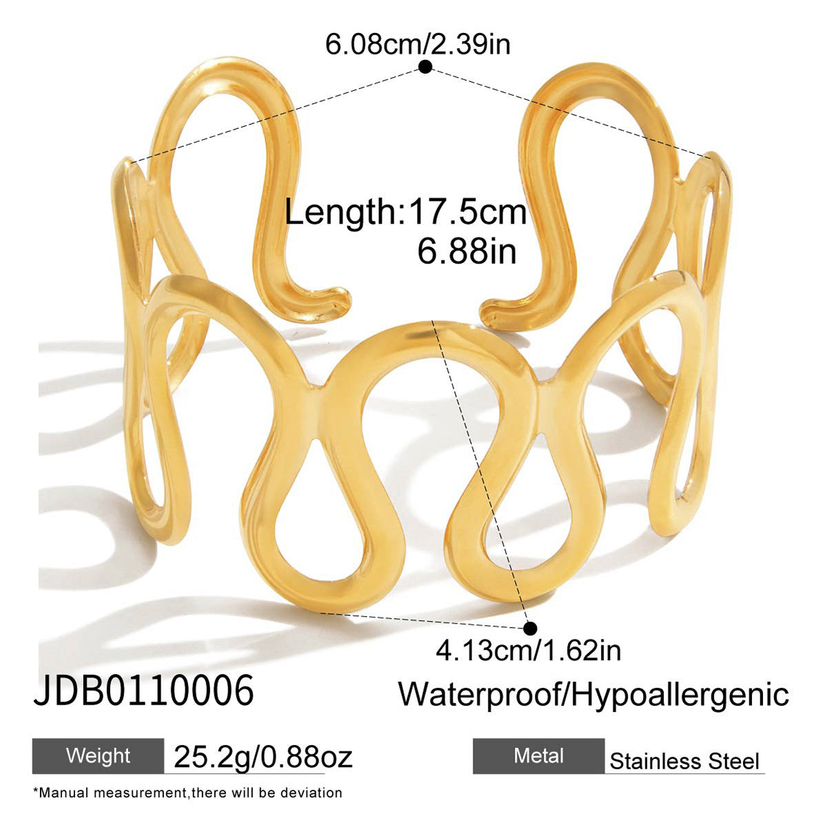 Geometric Gold Plated Stainless Steel Bracelet