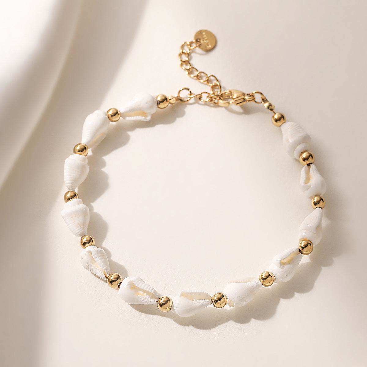 Minimalist Irregular Geometric Shell Stainless Steel Plated Bracelet for Women