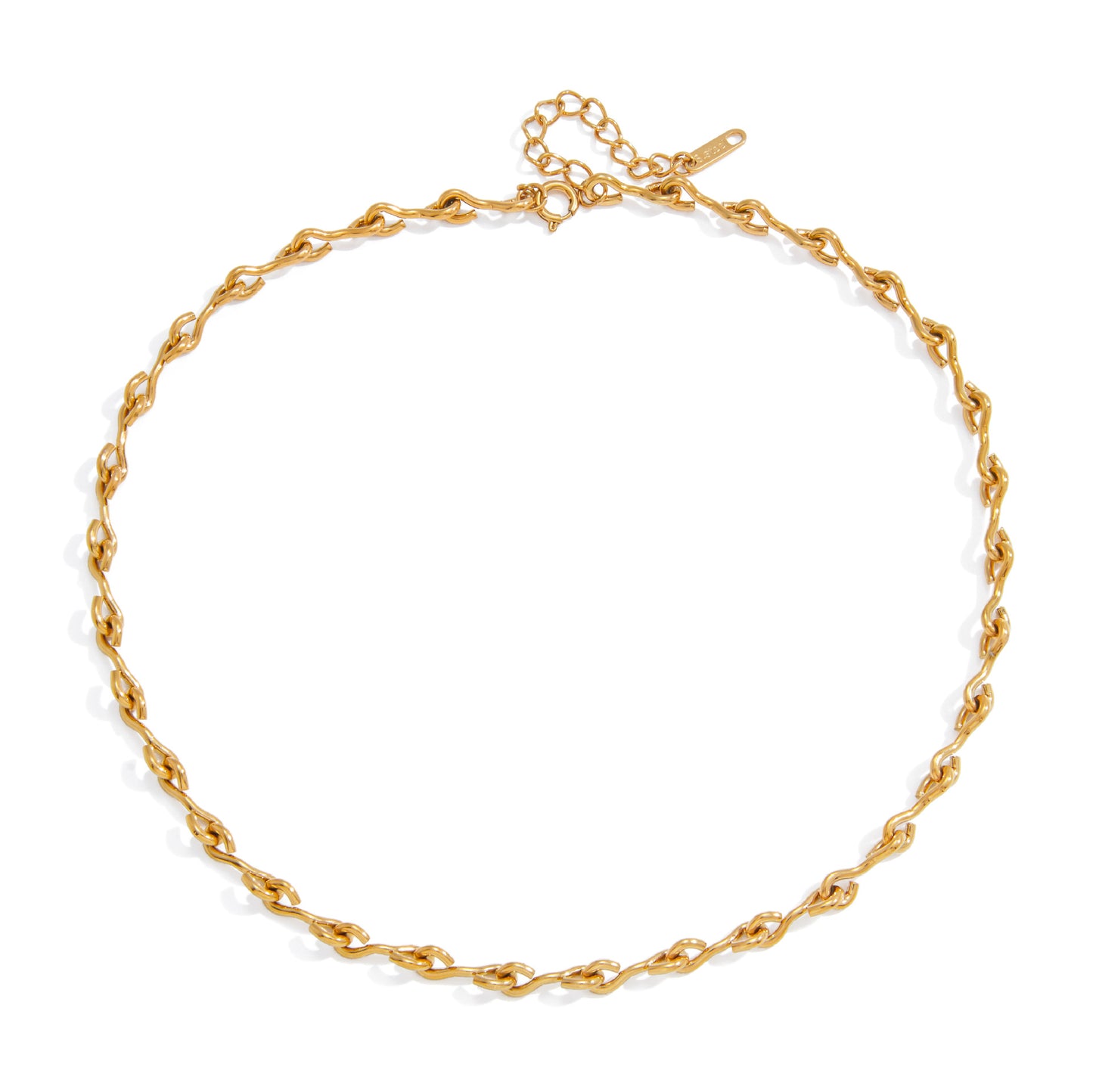 Minimalist Geometric Cubic Zirconia Inlaid Titanium Steel Necklace for Women