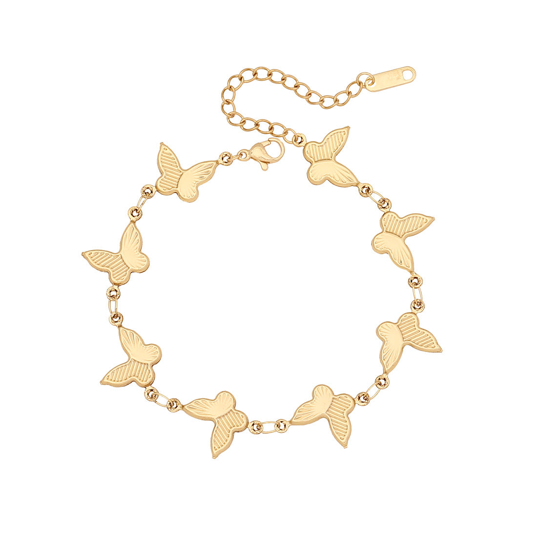 Bracciale personalizzato da donna in acciaio inossidabile con cuore e motivo floreale e finitura placcata