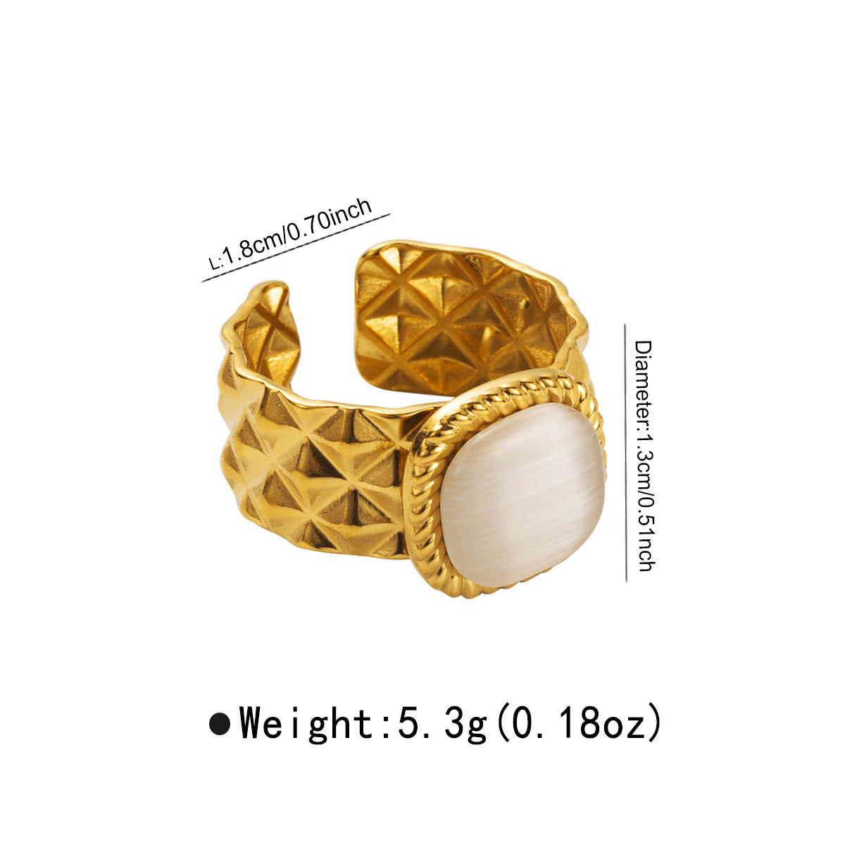 Vintage Ethnic Style Heart-Shaped Stainless Steel Adjustable Ring with Turquoise and Shell Inlay