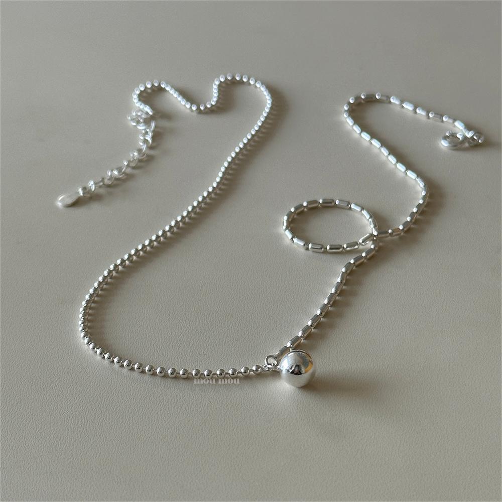 Collana Girocollo Minimalista Geometrica con Perline Rotonde da Donna in Argento Sterling 925 con Finitura Placcata