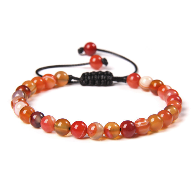 Sweet Sporty Geometric Natural White Crystal Stretch Bracelet 6mm Unisex Handmade Energy Bangle