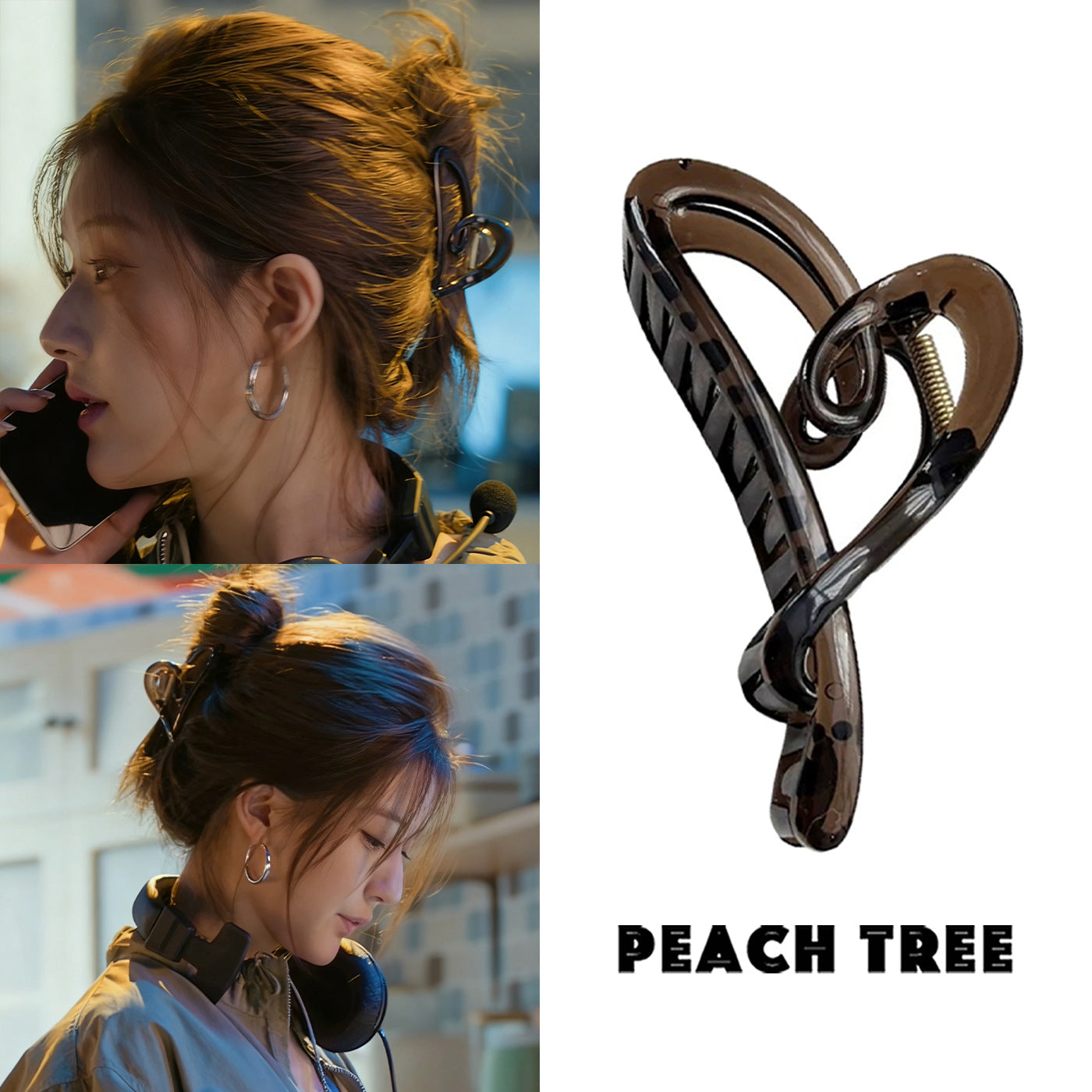 Acrylic Heart-Shaped Shark Clip Hair Accessory for Women, Handcrafted Fashionable and Versatile Hairpin for Updos and Daily Wear