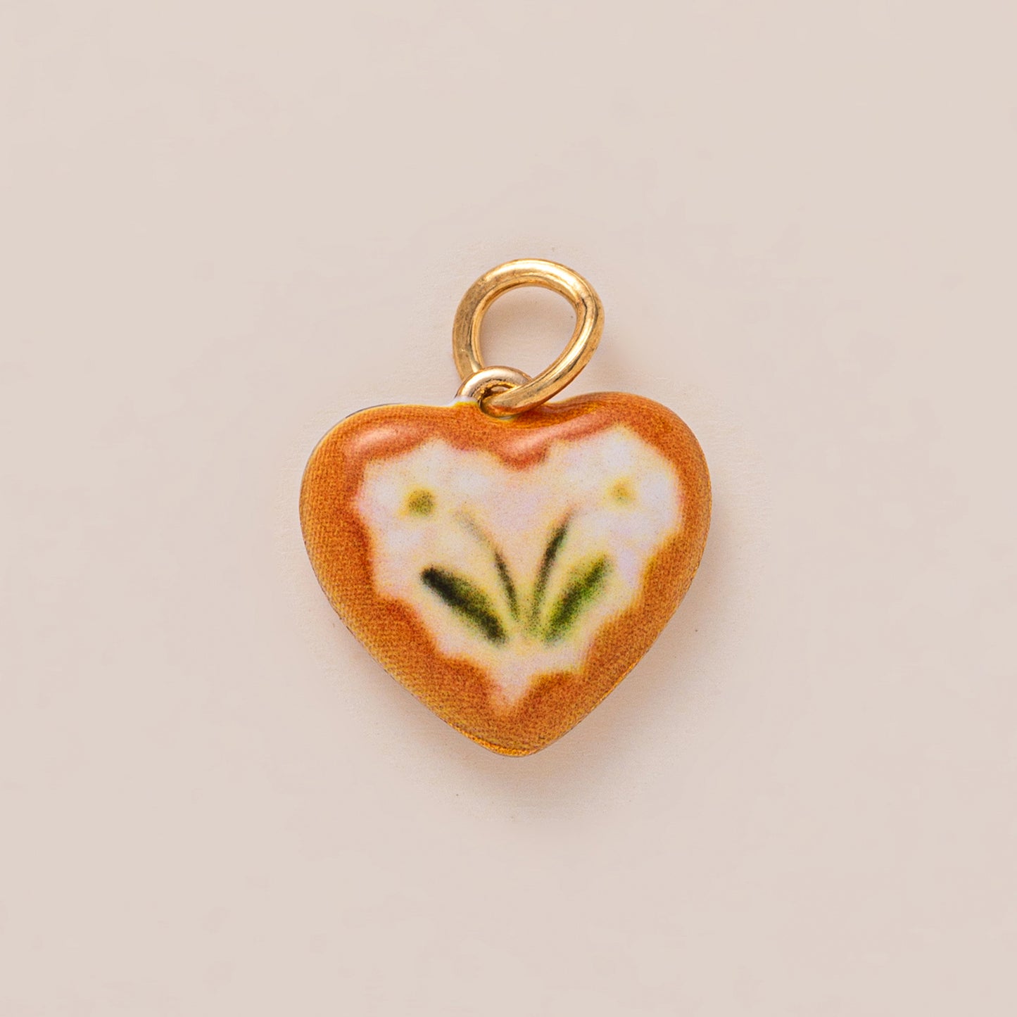 Vintage Floral Heart Geometric Brass Plated Charm Bar