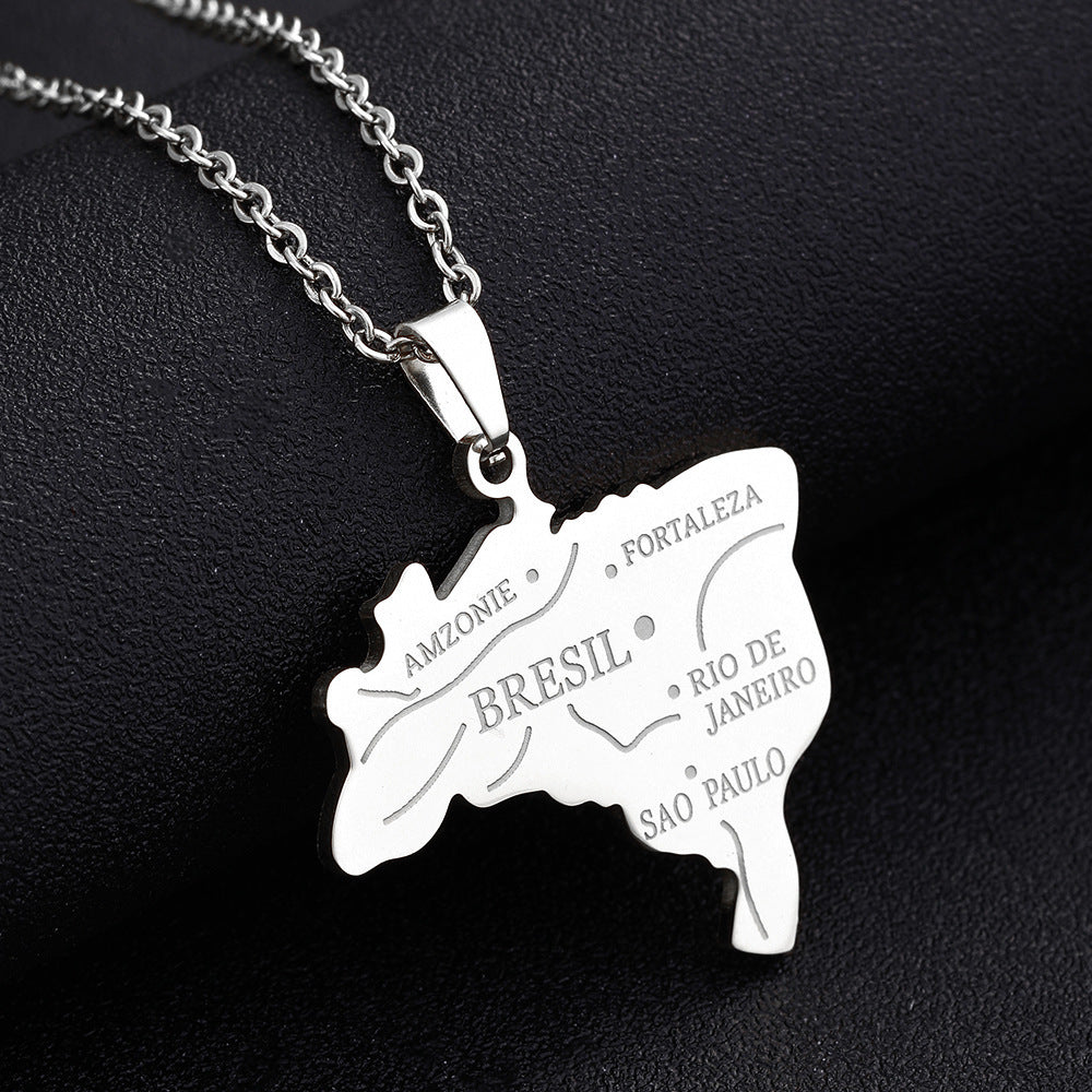 Collana con Ciondolo Geometrico Minimalista in Acciaio Inossidabile con Finitura Smaltata, Unisex